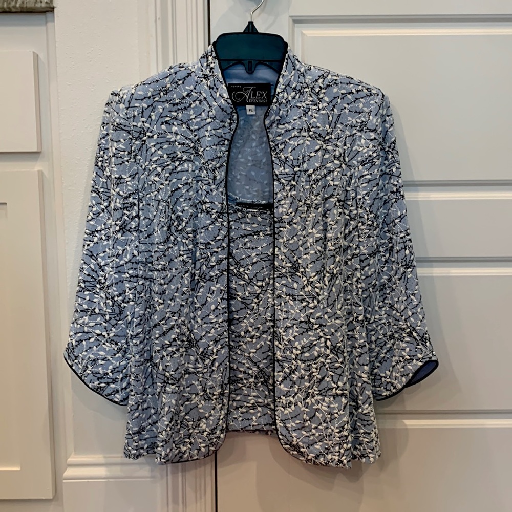 Two Piece Top Set with Cardigan and Sleeveless Top